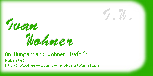 ivan wohner business card